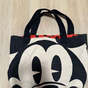 Black and White Tote Bag with Mickey and Minnie